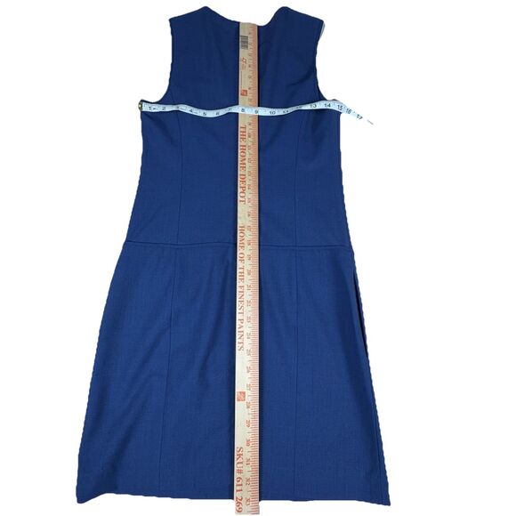 Theory Zeldia Tailor Sheath Dress Blue Wool Blend Career Shift Sz 2 Short Clean - Picture 11 of 11